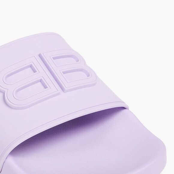 BALENCIAGA Women's Pool Bb Slide Sandal in Purple - Picture 2 of 10